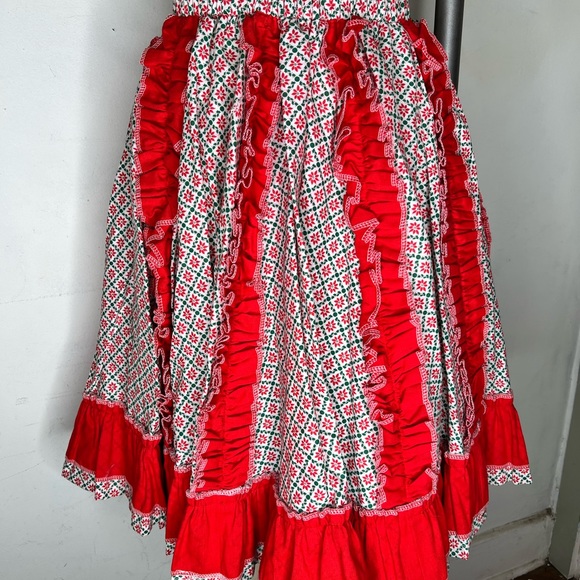 Vintage Holiday Holly Dancing skirt prairie cottagecore lolita dolly Holiday S - Picture 3 of 6